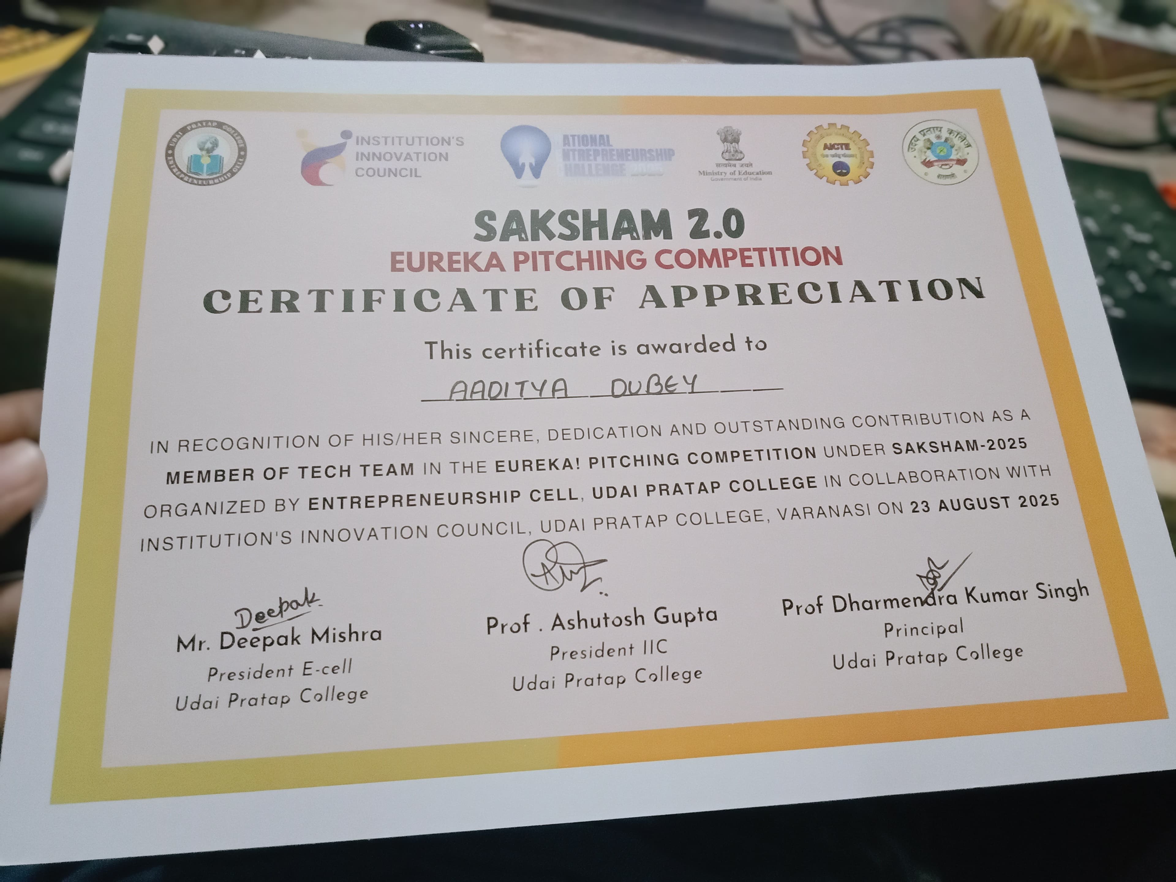 Saksham 2.0 - Certificate of Appreciation Image 2